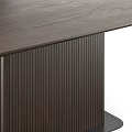 Modern Dark Wood Dining Table With Textured Vertical Legs And Rectangular Top 3d model