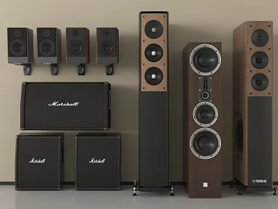Premium Marantz Klipsch Audio Speakers With Floorstanding Bookshelf And Subwoofer 3d model