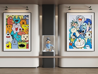 Cartoon Hanging Paintings Cartoon Hanging Paintings Children Hanging Paintings 3d model