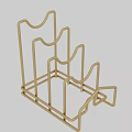 Gold Metal Kitchen Storage Rack With Multi Tier Design For Countertop Use