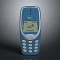 Nokia Classic Blue Mobile Phone With Digital Display And Keypad