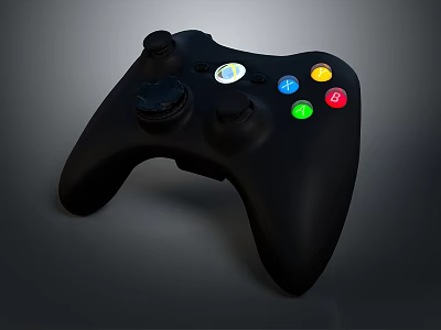 Ergonomic Black Game Controller With Colorful Buttons For Electronic Gaming 3d model