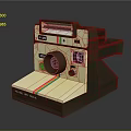 Vintage Instant Camera With Retro Design Rainbow Stripe Lens And Buttons