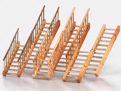 Wooden Stairs Wooden Climbing Ladder Wooden Escalator Wooden Ladder 3d model