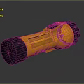 Industrial Drill Bit with Yellow and Black Cylindrical Design Toothed End and Grooved Body