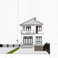 Modern Detached Villa Exterior with White Facade Balcony Large Windows and Landscaped Garden