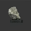 Natural Raw Stone Specimen With Crystal Structure On Black Base