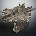 Detailed Interstellar Spaceship Design With Multiple Armored Modules And Weapon Systems