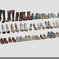 Diverse Collection of Women's and Men's Shoes Including Boots Sneakers High Heels and Flats