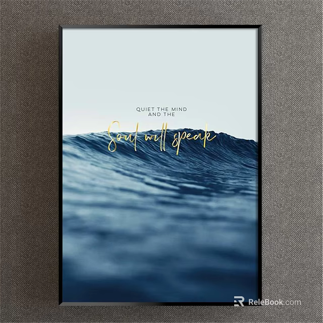 Tranquil Ocean Waves Landscape Painting With Quiet Mind And Soul Speak 3d model 