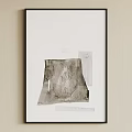 Monochrome Abstract Painting With Textured Collage And Layered Paper Elements 3d model