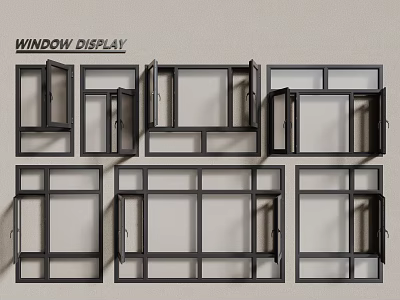 Casement Windows Display With Various Modern Designs And Different Opening Styles 3d model