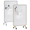 Organized Display Board for Instruments and Art Supplies with Wheels and Attached Cards