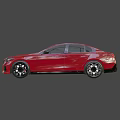Red BMW Sedan With Black Roof And Black Alloy Wheels Front Design UK License Plate