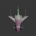 Mechanical Creature with Purple Pink Stripes Multiple Legs and Green Pink Wings