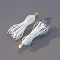 Two White Decorative Cords With Golden Metal Ends For Daily Household Items