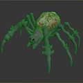 3D Fantasy Spider With Purple Spiked Legs Orange Brown Body And Red Eyes