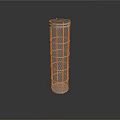 Sturdy Metal Mesh Cylindrical Storage Rack With Multiple Circular Shelves