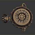 Vintage Golden Pocket Watch With Engraved Roman Numerals And Retro Design