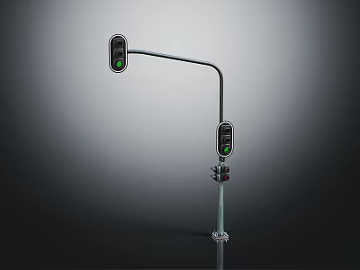 Modern Floor Lamp With Dual Light Fixtures And Adjustable Metal Arm 3d model