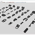Hard surface mechanical parts combination of mechanical parts 3d model