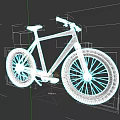 Modern Blue Blaze Bicycle With Black Frame Yellow Blue Wheels And Gold Rims
