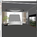 Modern AVIVA Reception Desk With Curved Design Lighting Large Windows And Green Plants