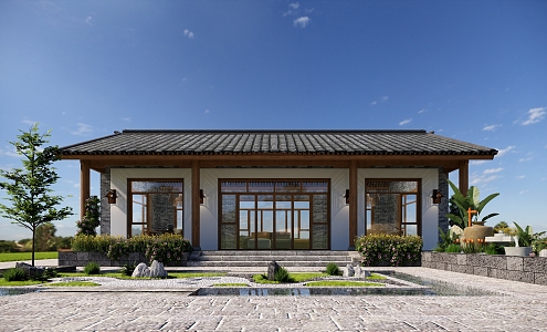 New Chinese Homestay Rural Architecture 3d model