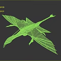 Detailed Gray 3D Rendering of Flying Animal with Extended Wings and Sleek Aerodynamic Structure