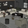 Modern Living Room Sofa And Coffee Table Set With Rugs Armchairs And Decor Shelves