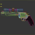 Tactical Revolver With Scope Black Red Grip And Metal Body Modern Design