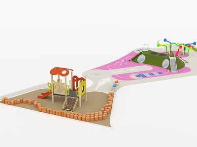 Amusement Equipment PE Board Little Doctor Soil Slope Slide Toy Amusement model