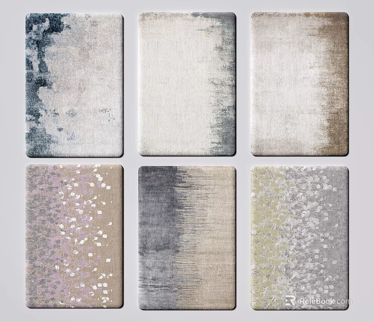 Stylish Square Carpets With Gradient Colors And Abstract Patterns For Home Decor 3d model