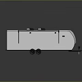Modern White Trailer With Black Top Equipment Side Straps And Two Wheels 3d model