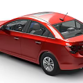 Red Four Door Sedan Car With Sunroof And Silver Alloy Wheels Design