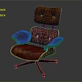 Red Leather Recliner Chair With Tufted Backrest Armrests And Metal Base