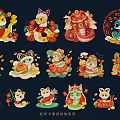 National Tide Year of the Snake 2D Snake IP Cartoon Cute Snake Auspicious Festive Snake 3d model