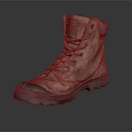 Brown High Top Lace Up Boots Featuring Distressed Leather And Rubber Sole Design