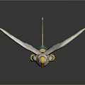 Vibrant Mythical Eagle Creature With Green Yellow Feathers Red Beak And Claws