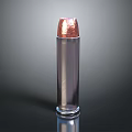 Weapon Bullet with Silver Casing and Copper Head 3D Model on Dark Background
