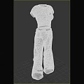 Stylish White Short Sleeve Top With Dark Trim And Gray High Waisted Wide Leg Jeans