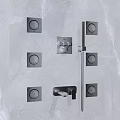 Modern Sleek Rainfall Shower System With Handheld Sprayer And Thermostatic Control Panel 3d model