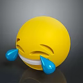 Yellow Smiling Emoji With Blue Tears Laughing And Crying Expression For Daily Use