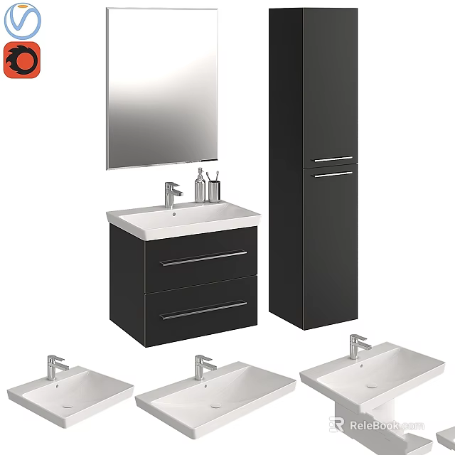 Modern Bathroom Toilet Design With Ceramic Material And Storage Cabinet Solutions 3d model 