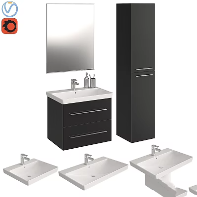 Modern Bathroom Toilet Design With Ceramic Material And Storage Cabinet Solutions 3d model