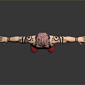 3D Character Model With Pink Hair Torso Tattoos Black Pants Red Shoes Arms Outstretched