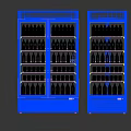 Two Glass Door Beverage Refrigerators Sprite and Coca-Cola Stocked with Various Drinks