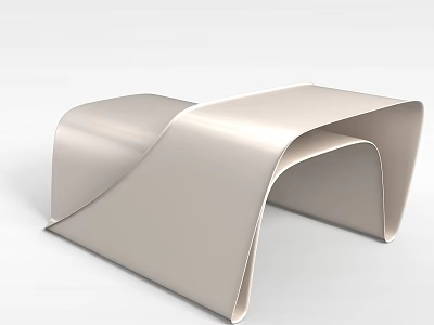 Modern Minimalist Leisure Chair With Curved Streamlined Design And Smooth Light Finish 3d model