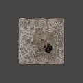 Ancient Weathered Stone Block With Rustic Surface And Top Metal Ring 3d model