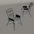 Modern Accent Chair with Green and Gray Upholstered Fabric Black Metal Frame Armrests